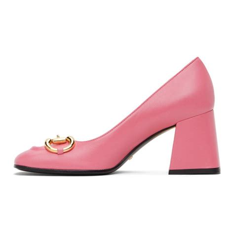 gucci horsebit pumps pink|Gucci ankle strap heels.